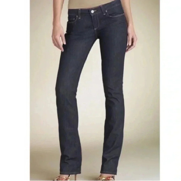 PAIGE ‘Blue Heights’ Premium Denim Low Rise Blue Wash Denim Jeans Size 25 - Picture 1 of 8